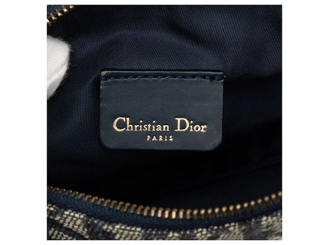 Pochette Saddle Mini Diorissimo in tela blu Dior - vista 5