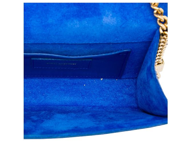 Autre Marque Saint Laurent Blue Small Grain De Poudre Monogram Kate Crossbody - vista 4