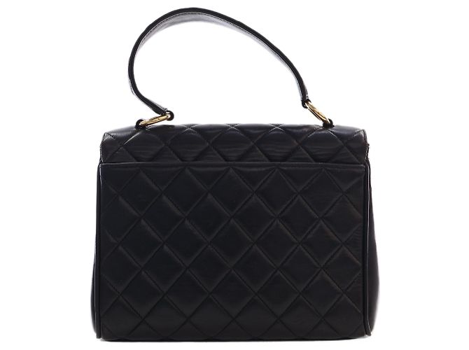 Borsa Chanel Black Mini Quilted Lambskin Kelly Top Handle Bag - vista 2