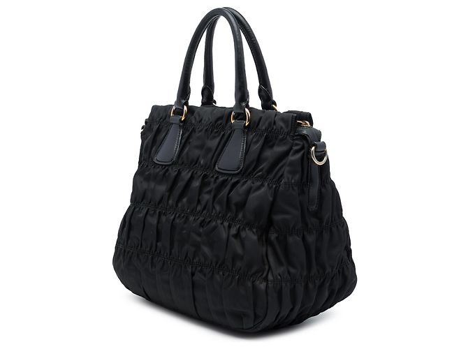 Prada Satchel aus schwarzem Tessuto Gaufre - Ansicht 2