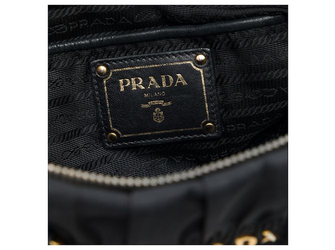 Prada Satchel aus schwarzem Tessuto Gaufre - Ansicht 5