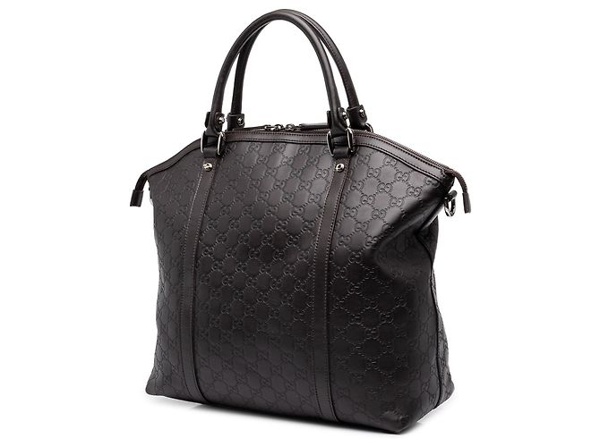 Borsa Satchel Gucci Black Large Microguccissima GG Charm Dome - vista 2