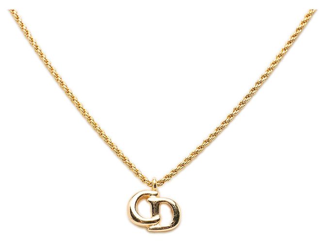 Collana Dior Gold con pendente logo CD placcato oro - vista 2
