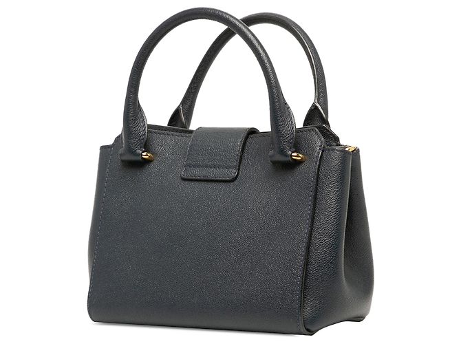 Mala Tote Burberry Blue Small em pele granulada com fivela - vista 2