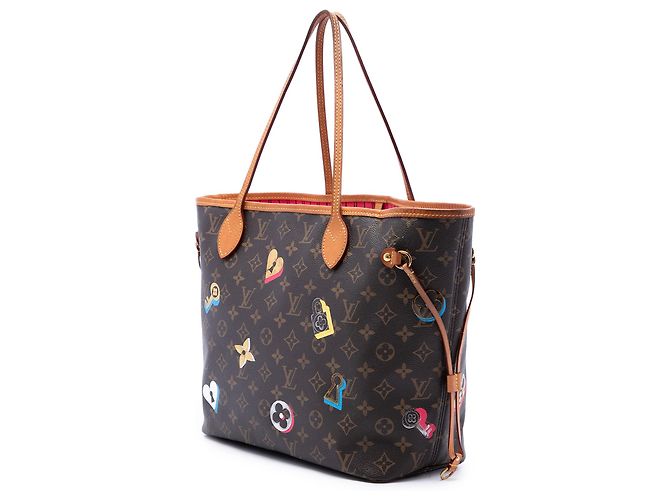 Louis Vuitton Brown Monogram Love Lock Neverfull MM - vista 2