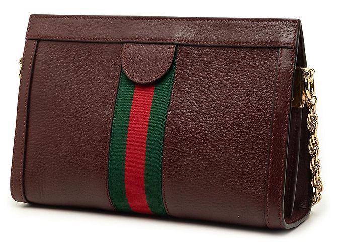 Gucci Red Small Calfskin Web Ophidia Chain Crossbody - vista 2
