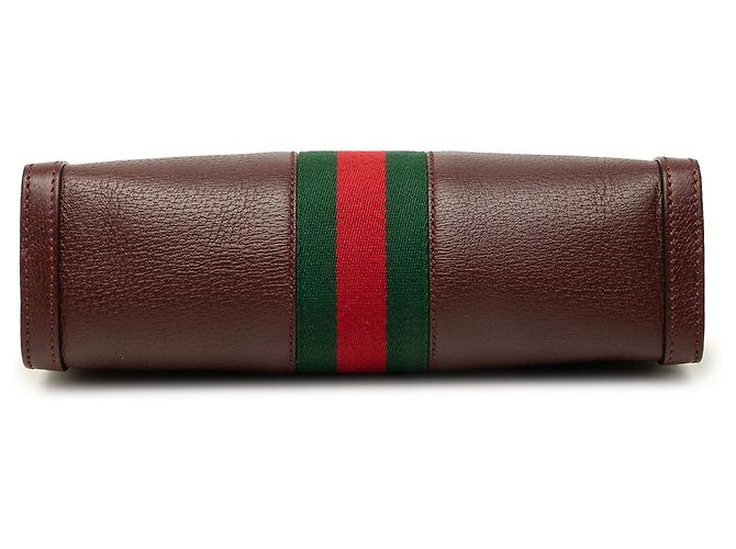 Gucci Red Small Calfskin Web Ophidia Chain Crossbody - vista 3