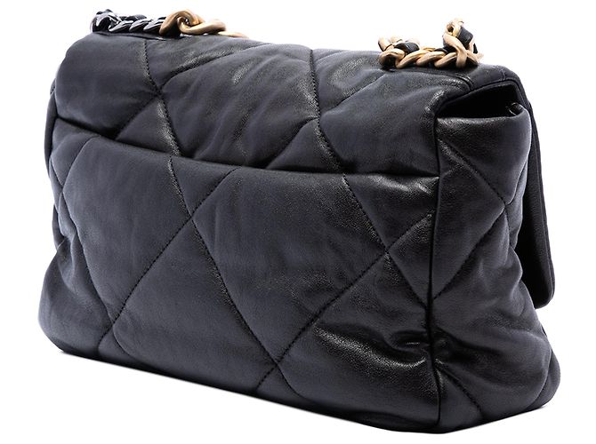 Chanel 19 Flap Medium aus schwarzem Lammleder - Ansicht 2