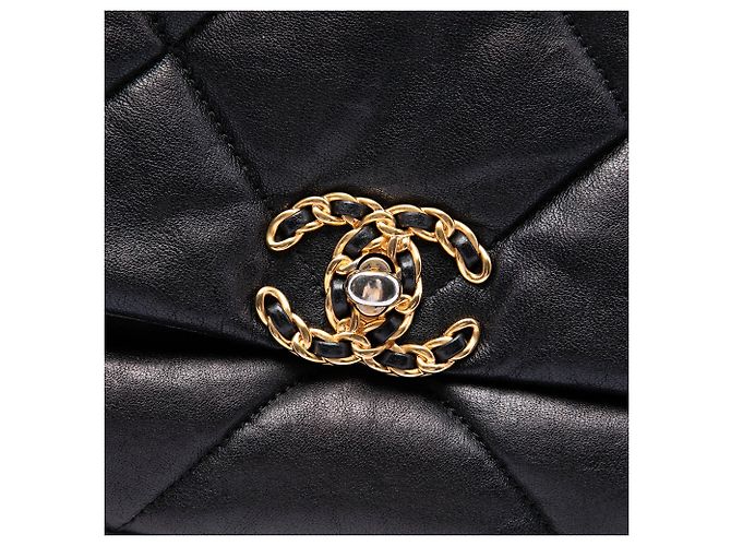 Chanel 19 Flap Medium aus schwarzem Lammleder - Ansicht 5