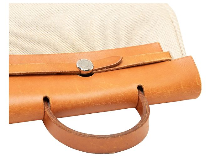 Zaino Hermès Herbag PM in Toile Beige - vista 6