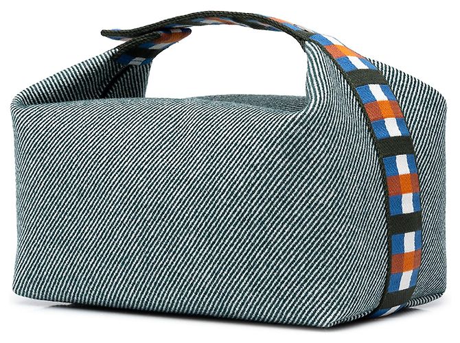 Custodia Hermès Blue Large Wool Bride A Brac Au Carre Case - vista 2