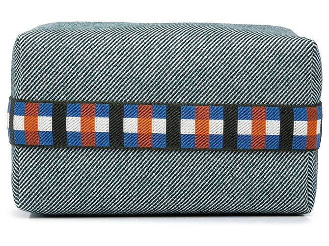 Custodia Hermès Blue Large Wool Bride A Brac Au Carre Case - vista 3