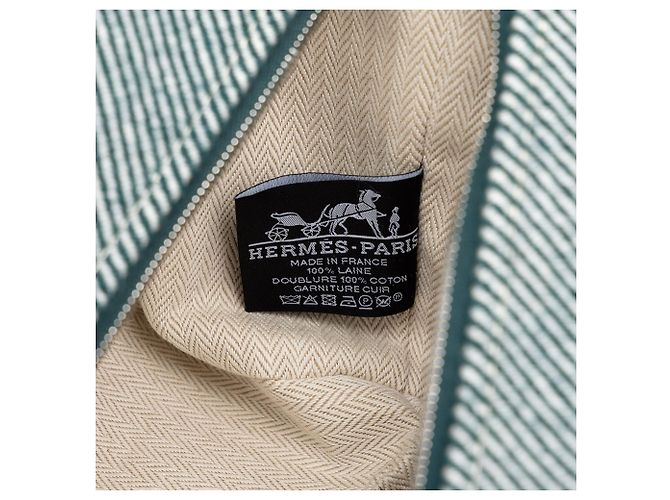 Custodia Hermès Blue Large Wool Bride A Brac Au Carre Case - vista 5