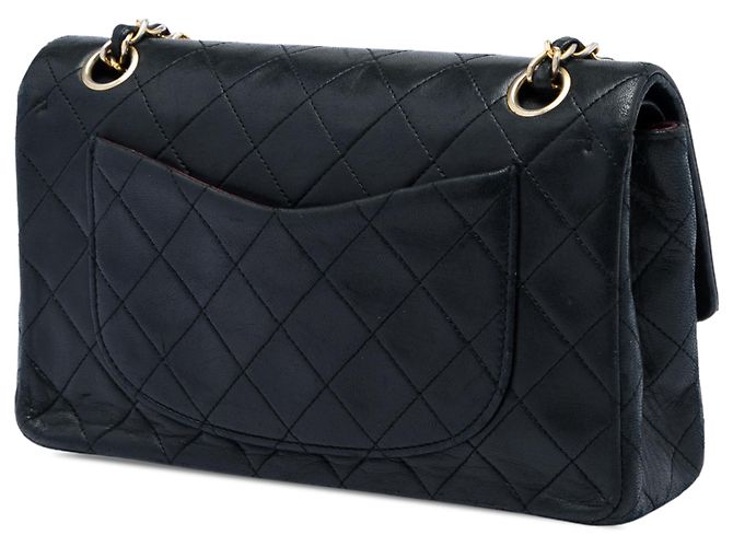 Chanel Black Small Classic Lambskin Double Flap - vista 2