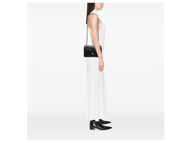 Chanel Black Small Classic Lambskin Double Flap - vista 5