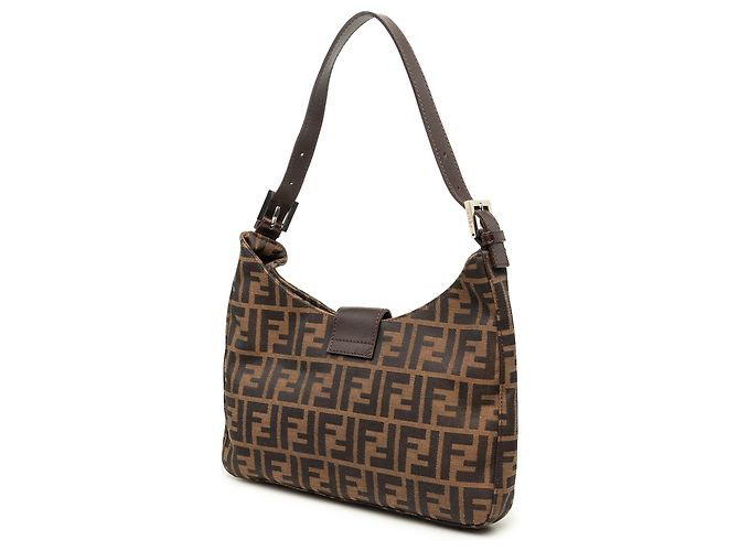 Borsa a tracolla Fendi Brown Zucca Canvas - vista 2