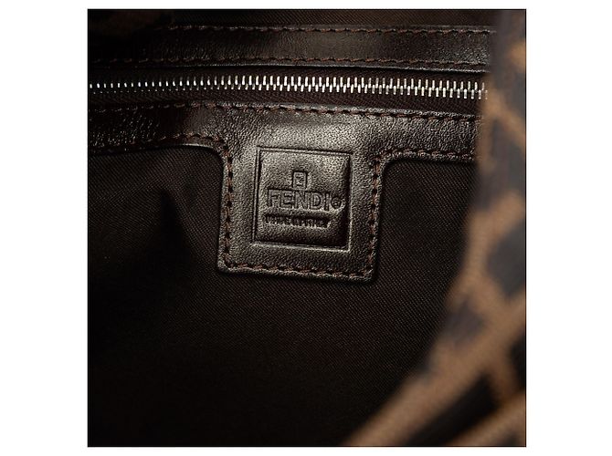 Borsa a tracolla Fendi Brown Zucca Canvas - vista 5