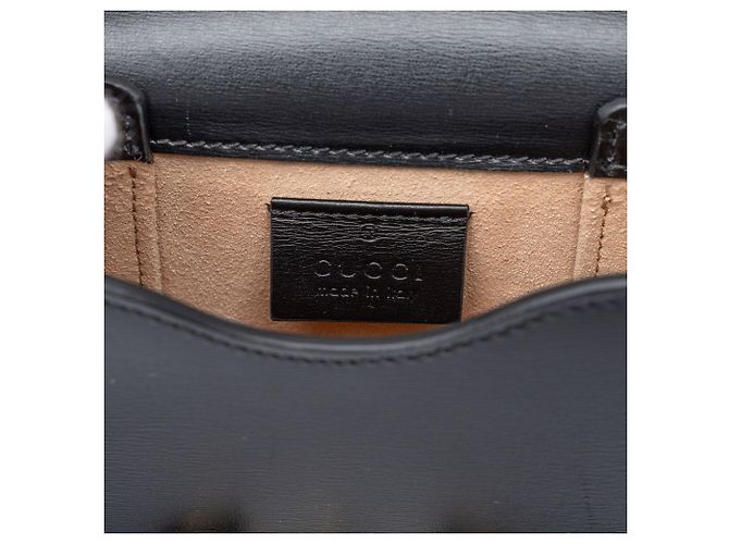 Gucci Mini Bolsa Tiracolo Horsebit 1955 em Couro Preto - vista 5