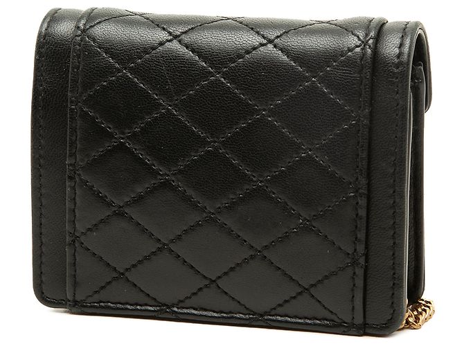 Autre Marque Saint Laurent Black Micro Quilted Lambskin Monogram Gaby Envelope Chain Crossbody - vista 2