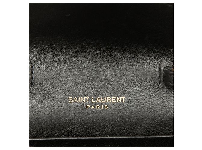 Autre Marque Saint Laurent Black Micro Quilted Lambskin Monogram Gaby Envelope Chain Crossbody - vista 5