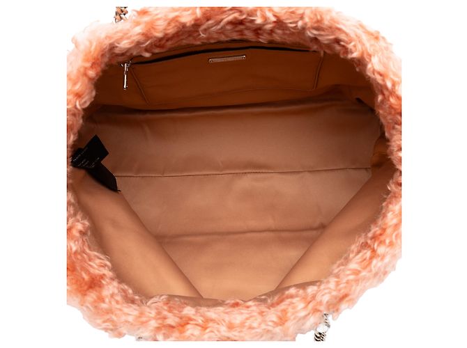 Miu Miu Pink Eco Shearling Crystal Chain Tote - view 4