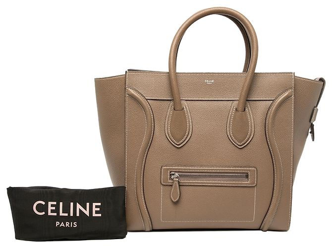 Céline Celine Mini Luggage Tote de piel de becerro marrón - vista 6
