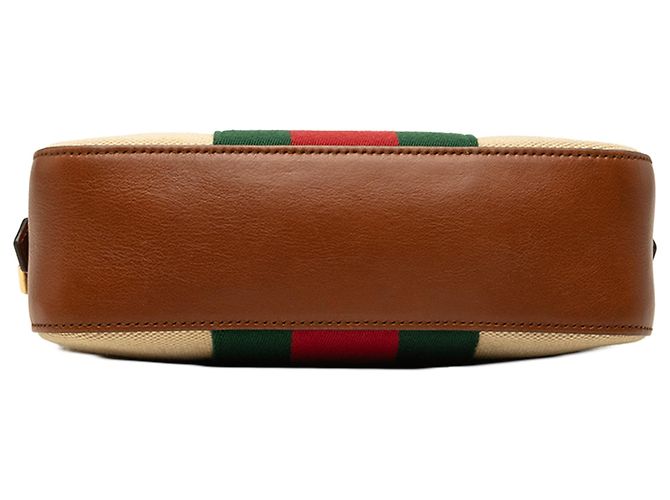 Gucci Camera Bag aus beigem Canvas mit Web-Streifen - Ansicht 3