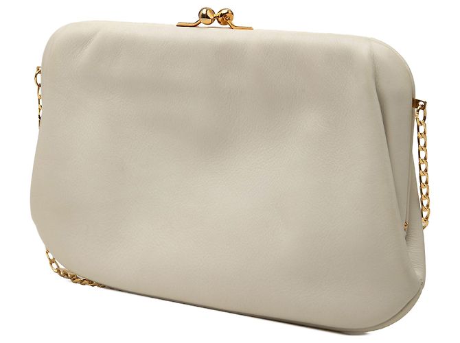 Céline Celine White Leather Frame Chain Shoulder Bag - view 2