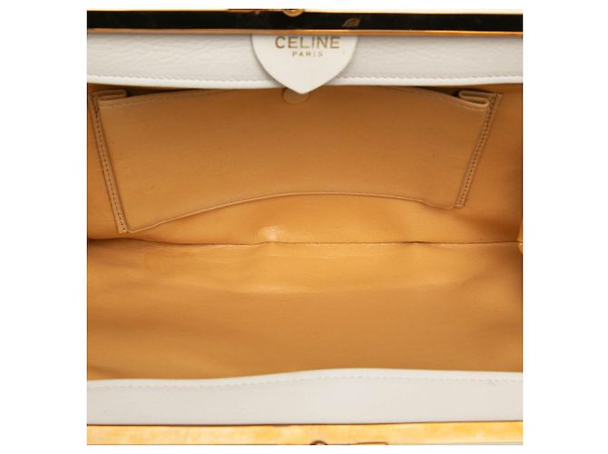 Céline Celine White Leather Frame Chain Shoulder Bag - view 4