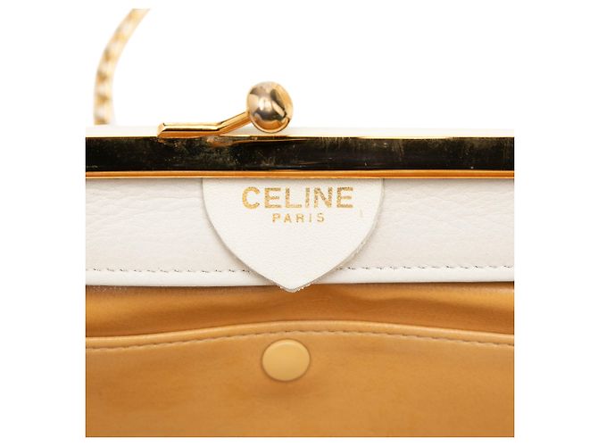 Céline Celine White Leather Frame Chain Shoulder Bag - view 5