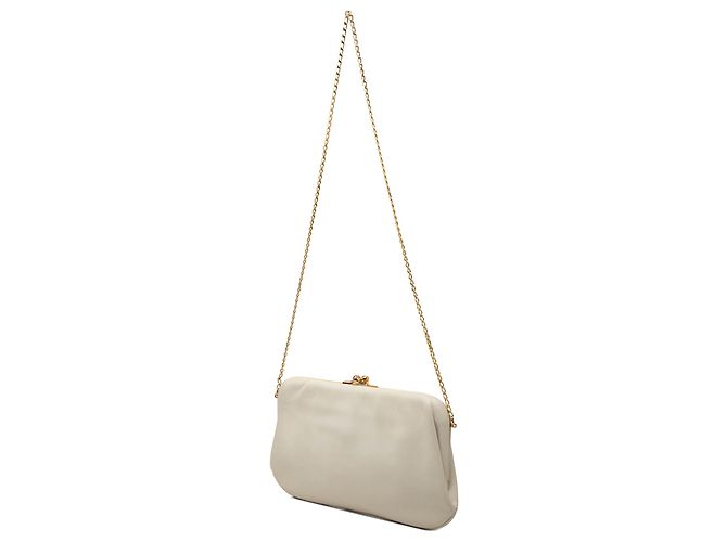 Céline Celine White Leather Frame Chain Shoulder Bag - view 6