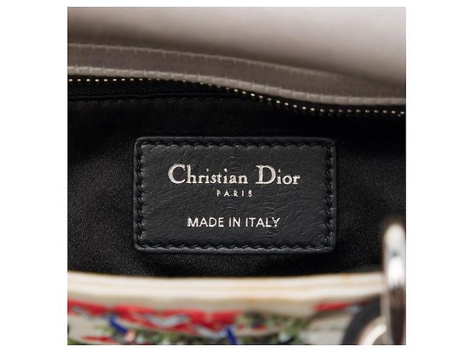 Lady Dior Mini en satin blanc avec perles et sequins Dior - vue 5