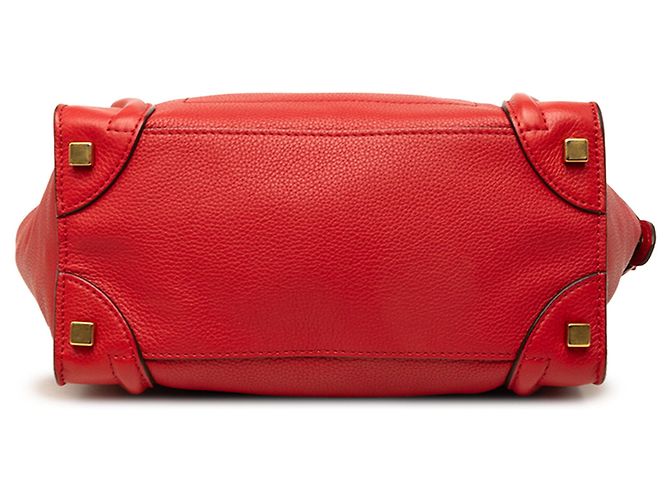 Céline Celine Luggage Tote Micro aus drummed Kalbsleder rot - Ansicht 3