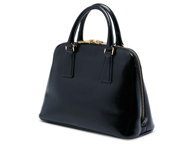 Prada Bolso Promenade Small de Saffiano Vernice Negro - vista 2
