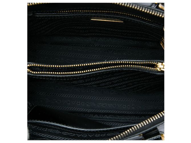 Prada Bolso Promenade Small de Saffiano Vernice Negro - vista 4