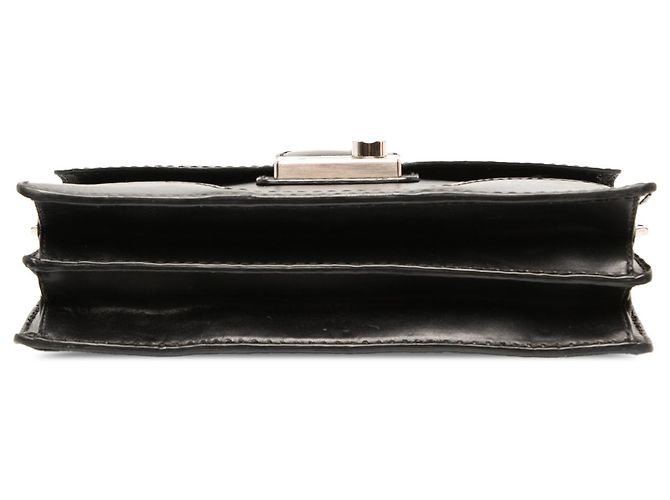 Bolso Satchel Prada Black Vitello Stitched Sound Lock - vista 3