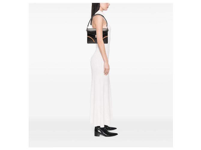 Bolso Satchel Prada Black Vitello Stitched Sound Lock - vista 5