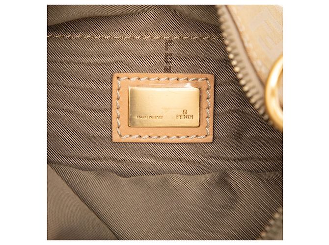 Borsa a tracolla Fendi Beige Zucchino Canvas Oyster - vista 5