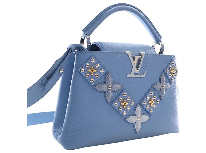 Louis Vuitton Blue Taurillon Studded Capucines BB - Ansicht 12