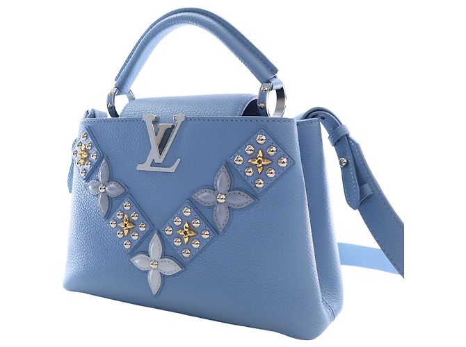Louis Vuitton Blue Taurillon Studded Capucines BB - Ansicht 13