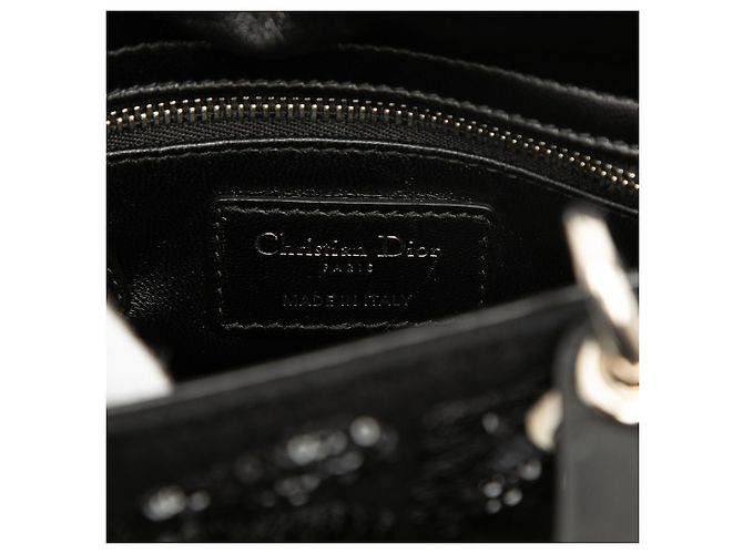 Dior Mini Lady Dior in lana nera e paillettes - vista 5