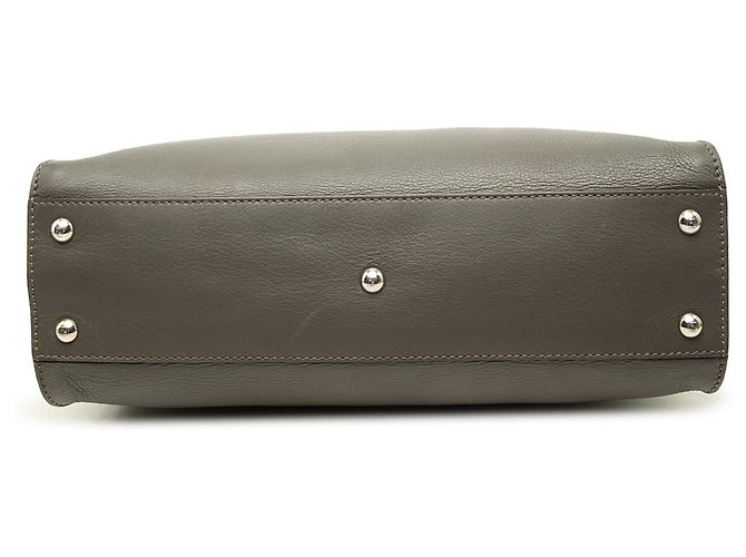 Fendi Peekaboo Iconic Satchel aus Leder in Grau, Größe Medium - Ansicht 3