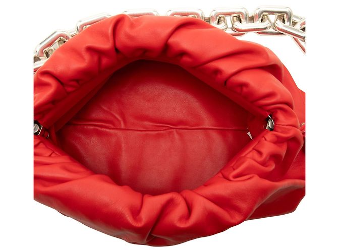 Bottega Veneta Pouch in nappa rossa con catena - vista 4