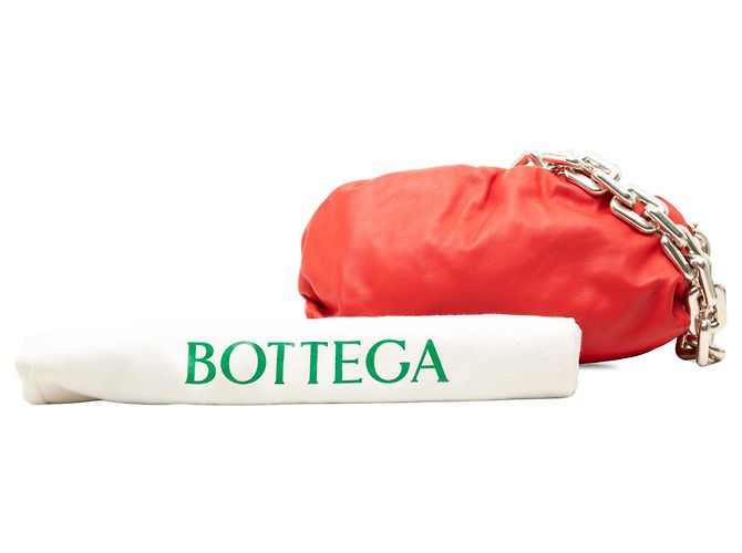 Bottega Veneta Pouch in nappa rossa con catena - vista 7