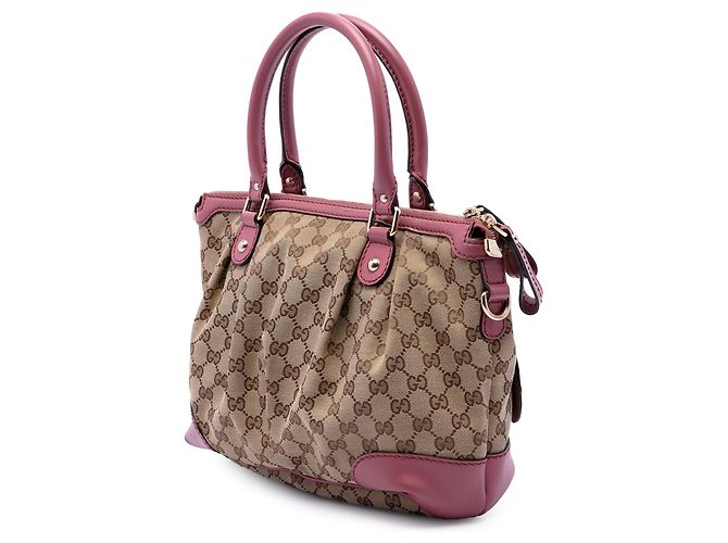 Borsa Gucci Beige GG Canvas Sukey Satchel - vista 2