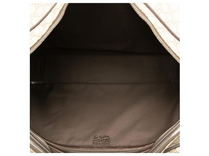 Borsa da viaggio Gucci Beige GG Supreme con doppia zip - vista 4