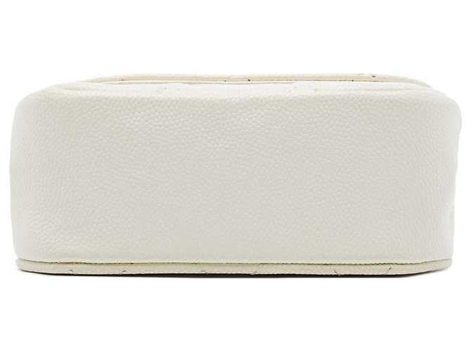 Clutch Chanel White CC Quilted Caviar Frame Flap Clutch with Chain - vista 3