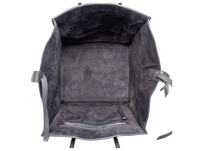 Céline Celine Borsa Tote Phantom Luggage in pelle nera Medium - vista 4