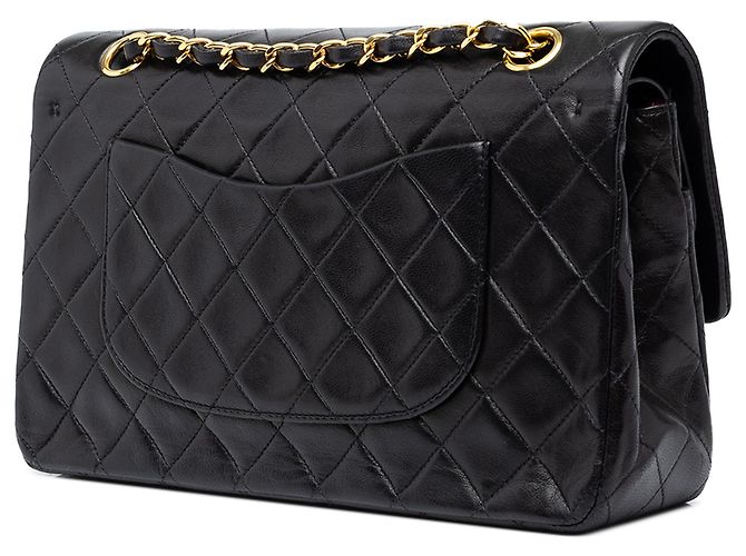 Chanel Black Medium Classic Lambskin Double Flap - vista 2