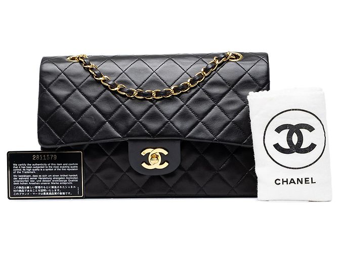 Chanel Black Medium Classic Lambskin Double Flap - vista 7
